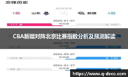 CBA新疆对阵北京比赛指数分析及预测解读